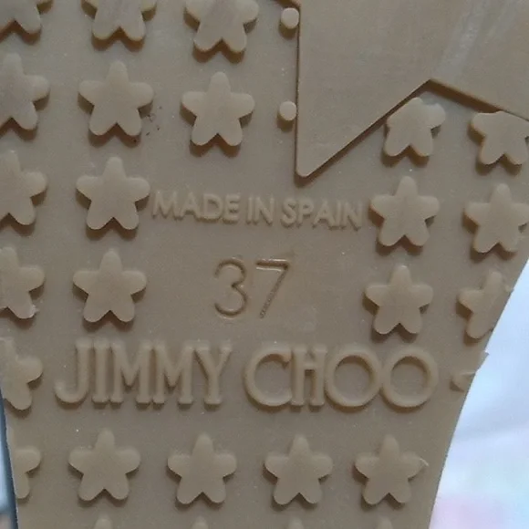 Authentic Jimmy Choo Star Studded Wedge Sandals Sz.7 or 37 Worn 1X - Picture 12 of 16